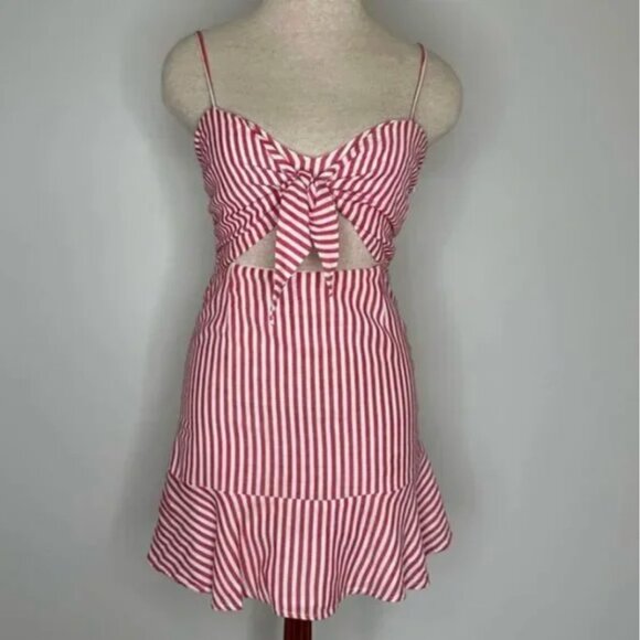 Lovers + Friends Lemon Lime Dress in Poppy Red and White Stripe Size XS - Picture 11 of 11